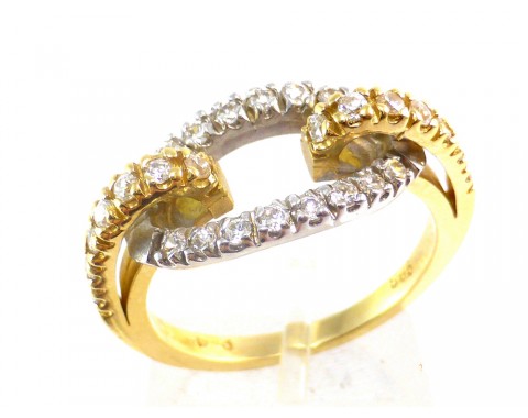 Δαχτυλίδι Δίχρωμο Χρυσό 14 K