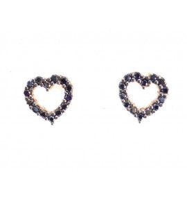 Καρδιές Γυναικεία Σκουλαρίκια Ρόζ Χρυσό 9 K