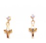“Σταυροί” (Κρεμαστά) Γυναικεία Σκουλαρίκια Ρόζ Χρυσό 14 K